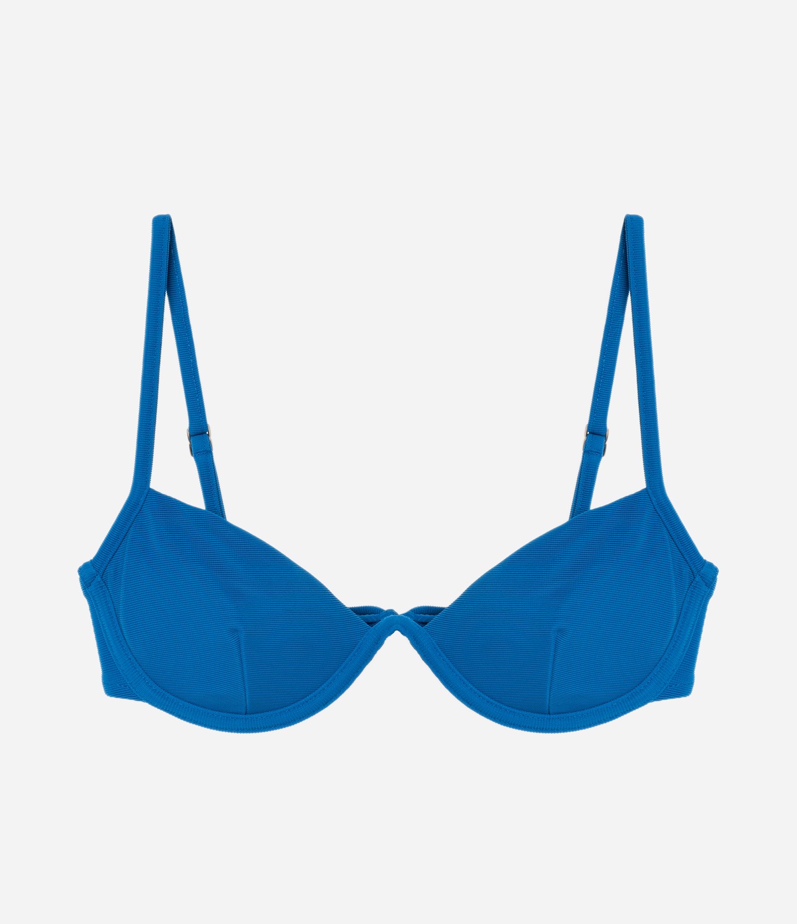Biquíni Top Meia Taça em Microfibra Com Bojo e Aro Azul 5
