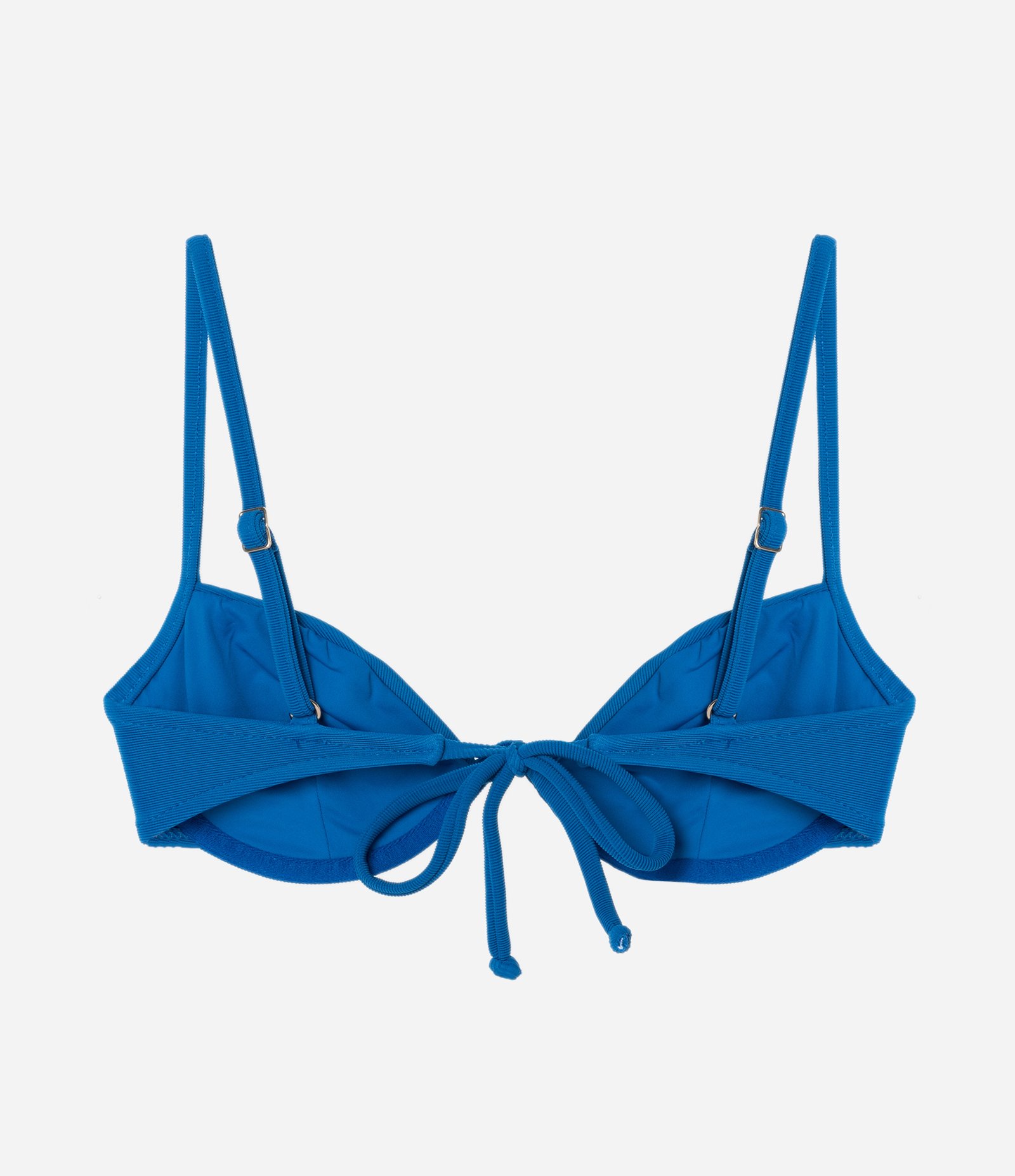 Biquíni Top Meia Taça em Microfibra Com Bojo e Aro Azul 6