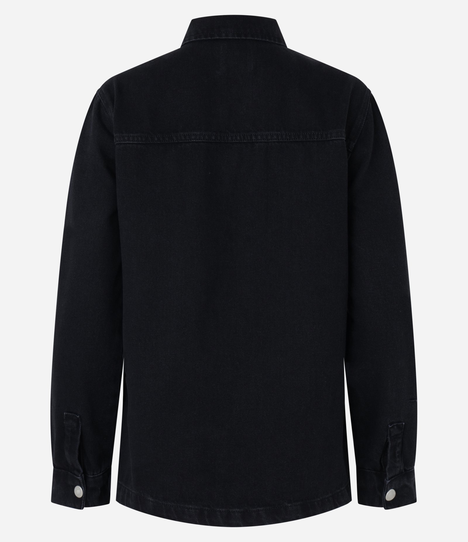 Camisa Jeans com Recorte e Botões Frontais Azul Escuro 6