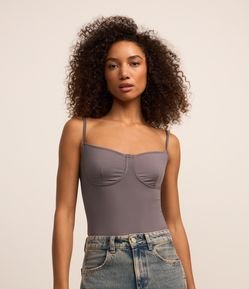 Body em Jersey com Busto Estruturado e Alças Finas