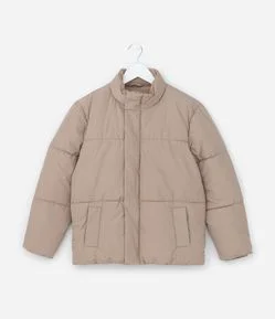 Jaqueta Puffer Infantil Microfibra com Gola Alta - Tam 5 a 14 Anos