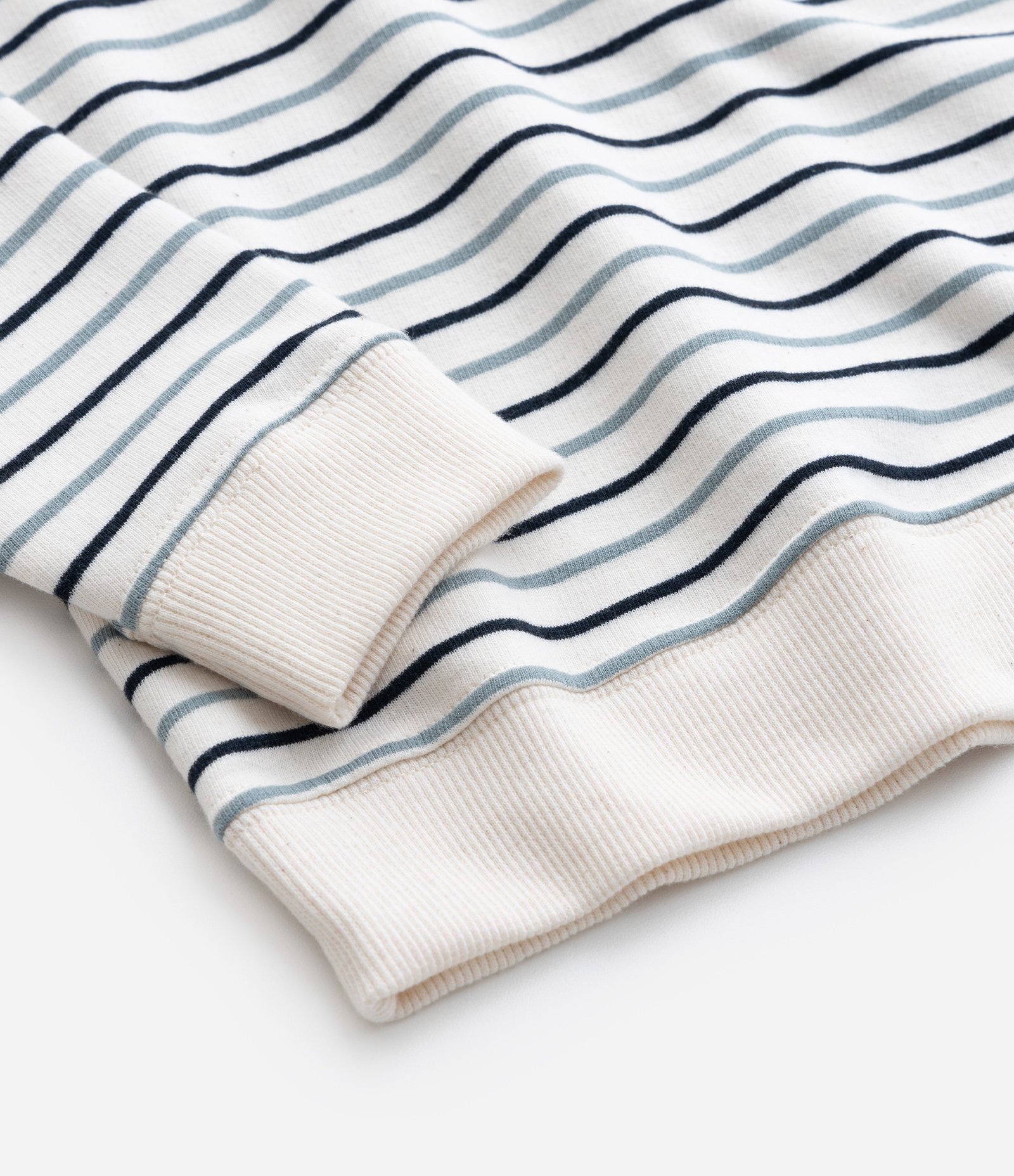 Camiseta Infantil em Moletom com Gola Polo e Listras Fio Tinto - Tam 1 a 5 Anos Off White/Verde/Azul 4