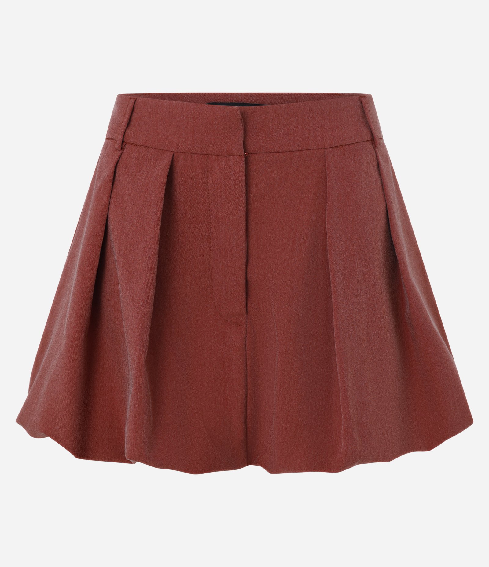 Saia Curta Balonê em Alfaiataria com Cintura Média Vermelho 5