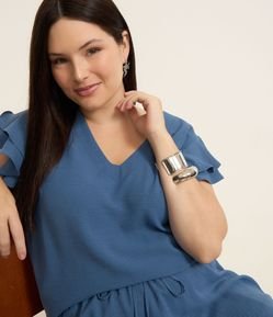 Blusa Airflow com Babados na Manga Curve e Plus Size