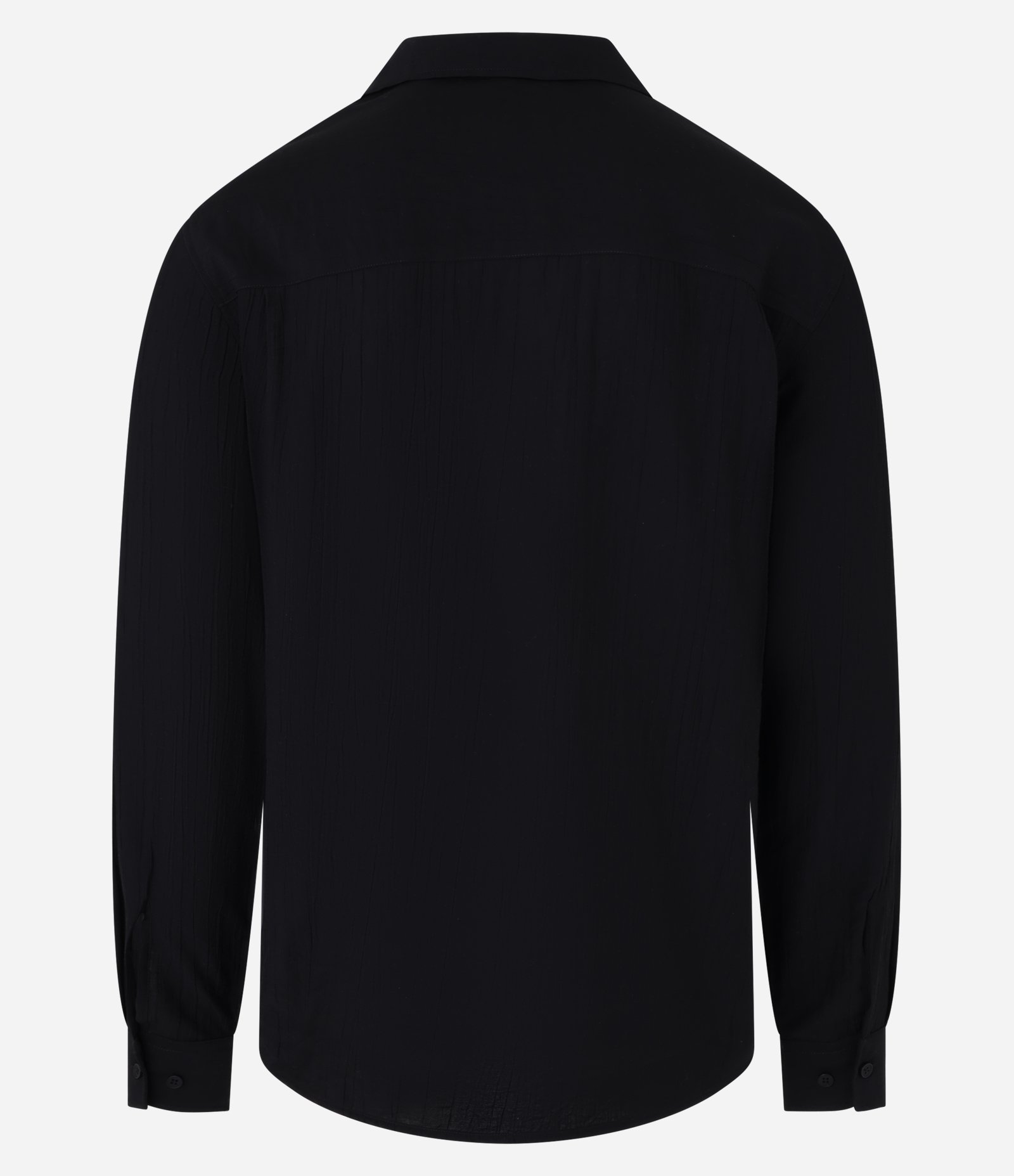 Camisa Comfort Acetinada com Efeito Amassado Preto 9