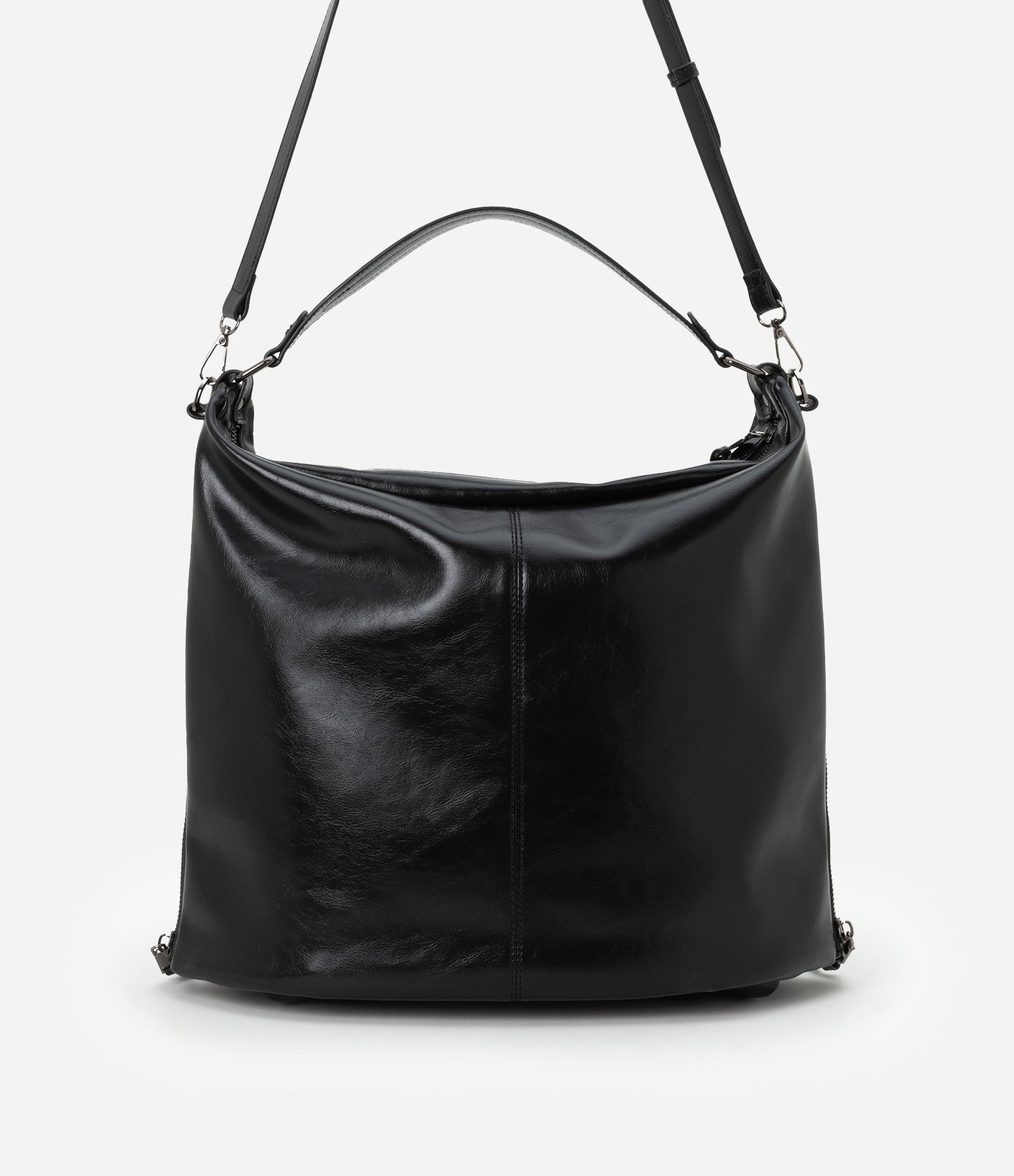 Bolsa Hobo Grande com Expansão Lateral de Zíper Preto 4