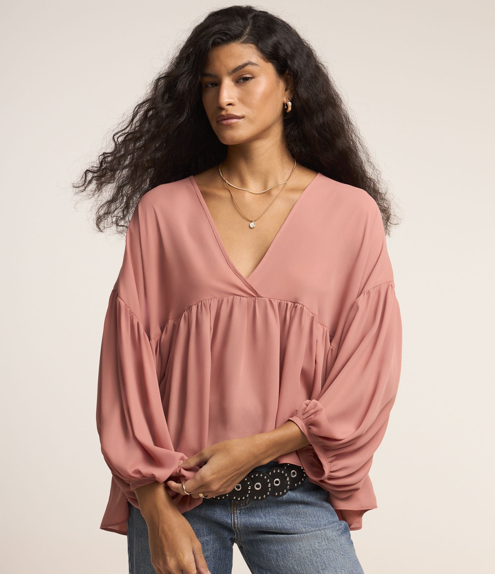 Blusa em Chiffon com Babados Vermelho 3