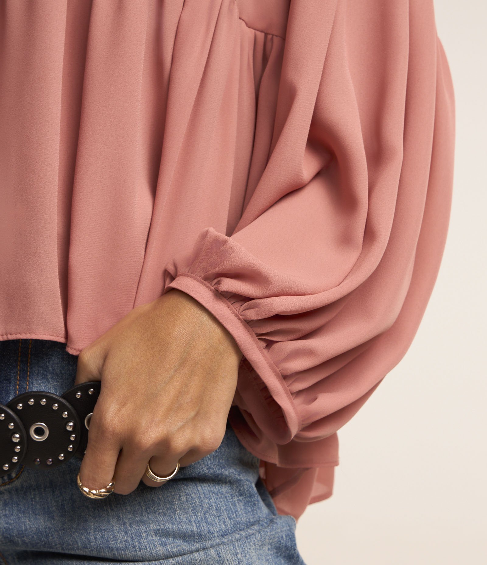 Blusa em Chiffon com Babados Vermelho 5