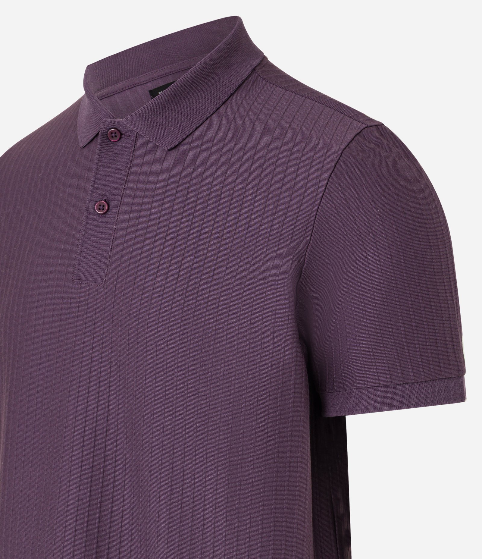 Camisa Polo Slim com Textura Vertical Listrada Roxo 6