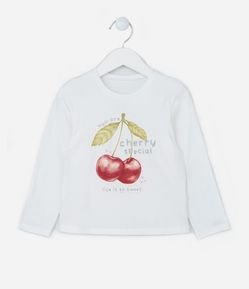 Blusa Infantil com Estampa Cerejinhas - Tam1 a 6 Anos