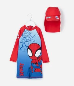 Conjunto Infantil com Proteção Uv e Estampa Spidey - Tam 1 a 4 Anos