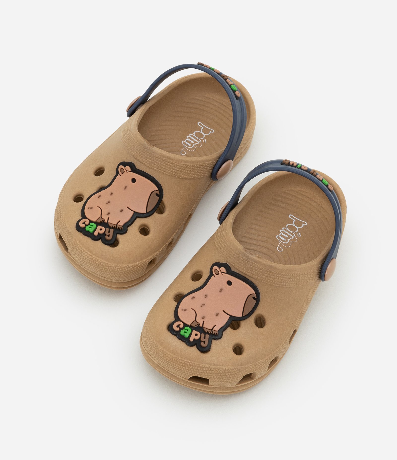 Sandália Babuche Infantil com Patch de Capivara - Tam 20 a 33 Marrom 1