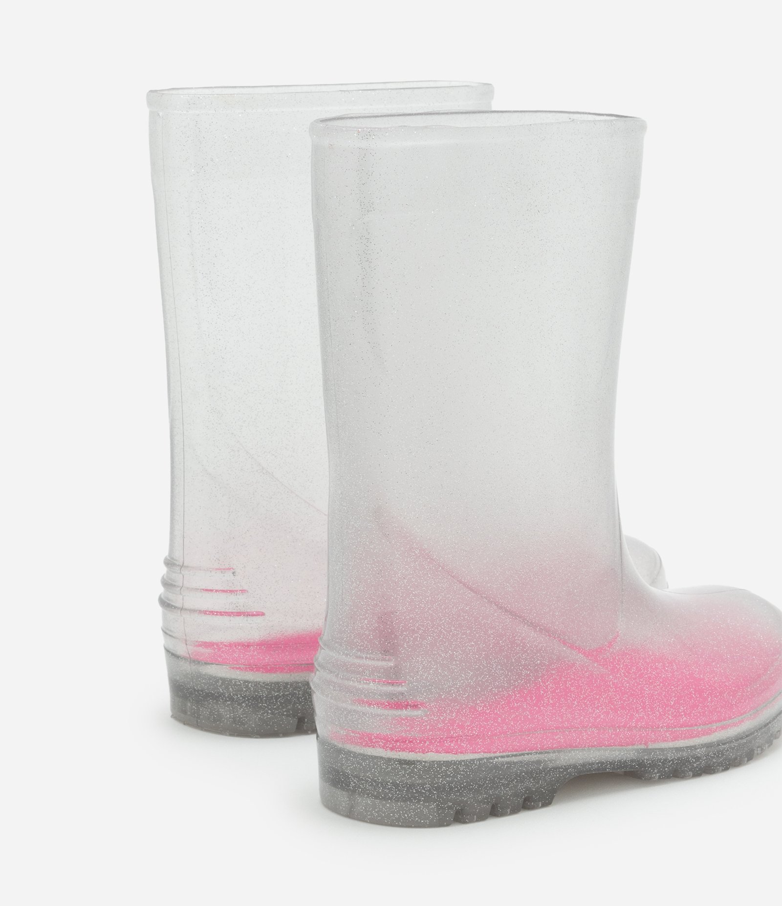 Bota Galocha Infantil em Glitter com Meia Colorida - Tam 25/26 ao 31/32 Transparente 3
