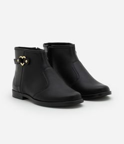 Bota Infantil em PU com Fivela de Coração Molekinha - Tam 26 a 36