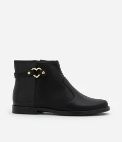 Bota Infantil em PU com Fivela de Coração Molekinha - Tam 26 a 36