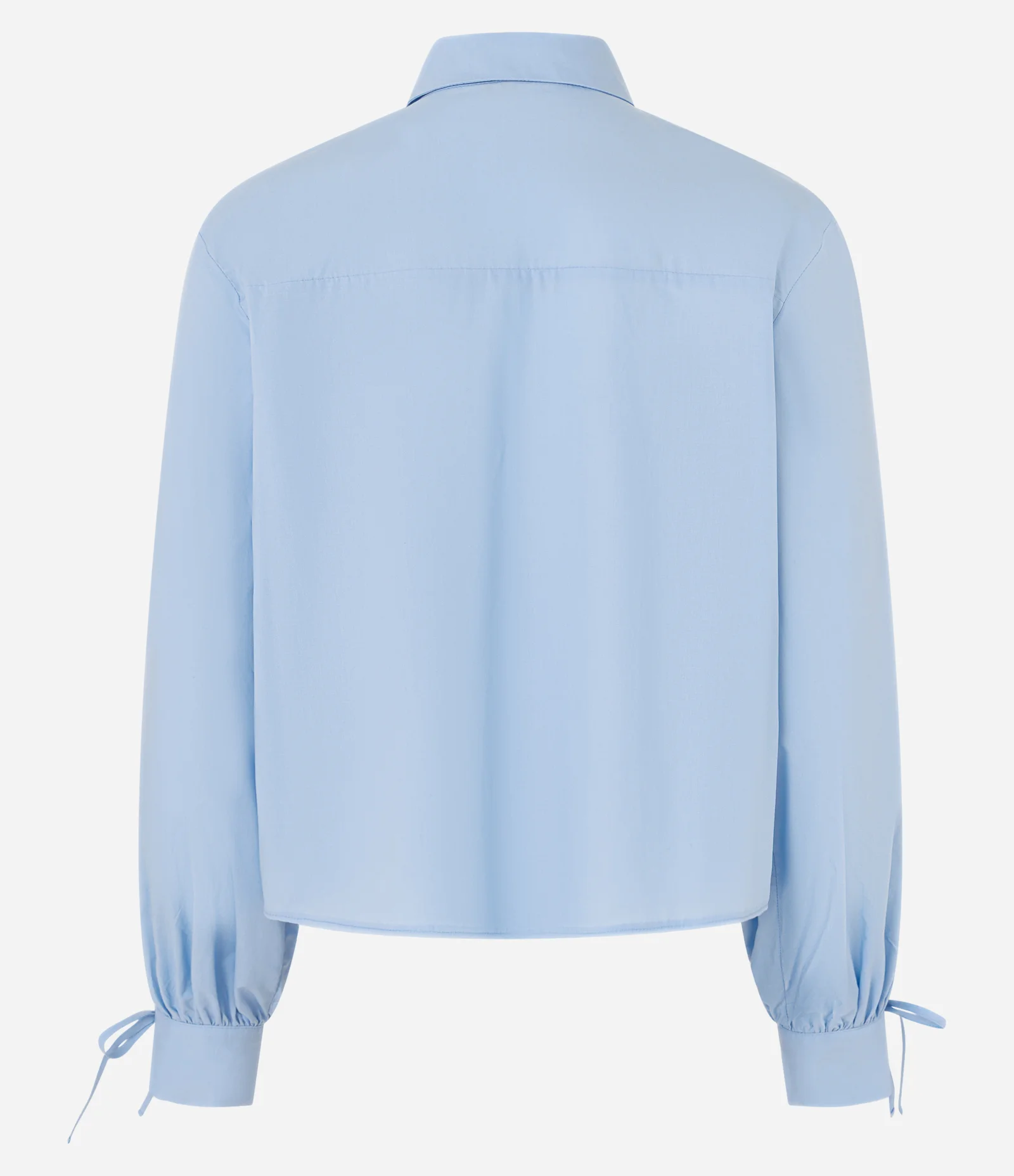 Camisa em Tricoline com Lacinhos na Manga Azul 2