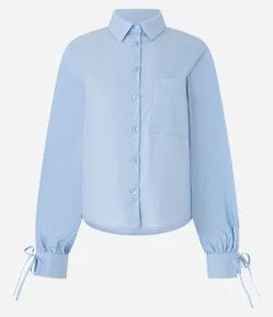 Camisa em Tricoline com Lacinhos na Manga