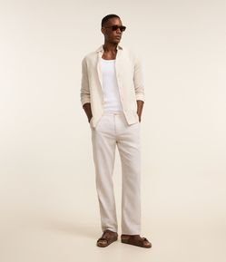 Calça Reta em Linho de Alfaiataria