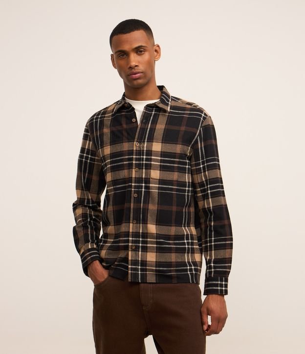 Camisa Comfort em Flanela com Estampa Xadrez