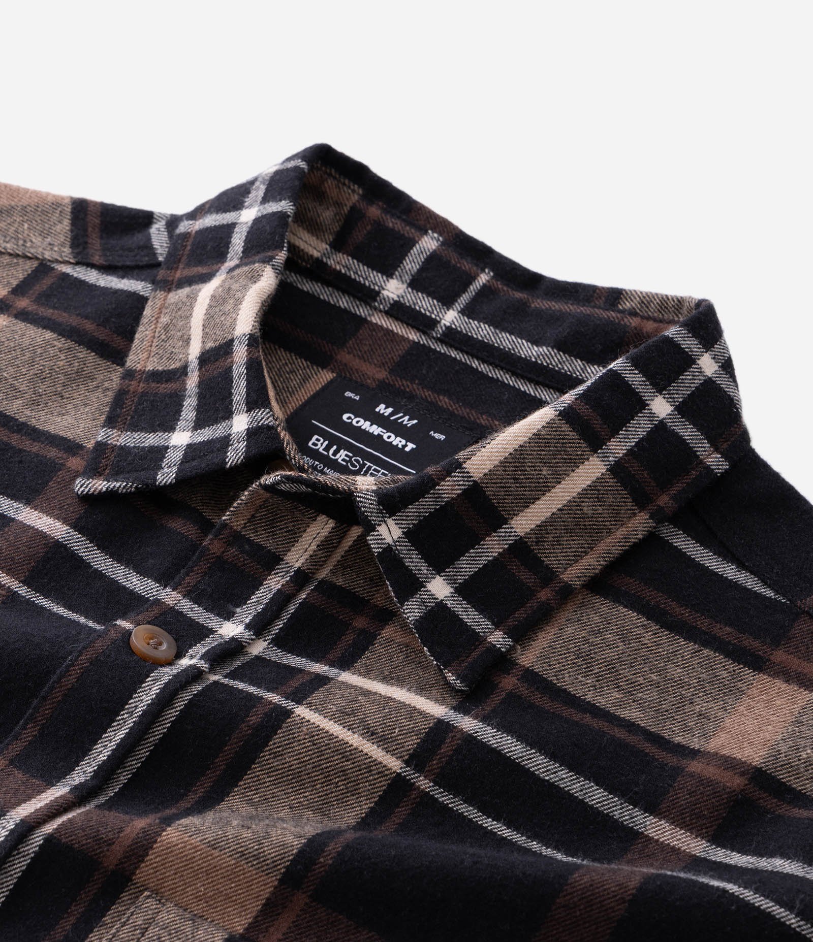 Camisa Comfort em Flanela com Estampa Xadrez Marrom 9