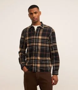 Camisa Comfort em Flanela com Estampa Xadrez