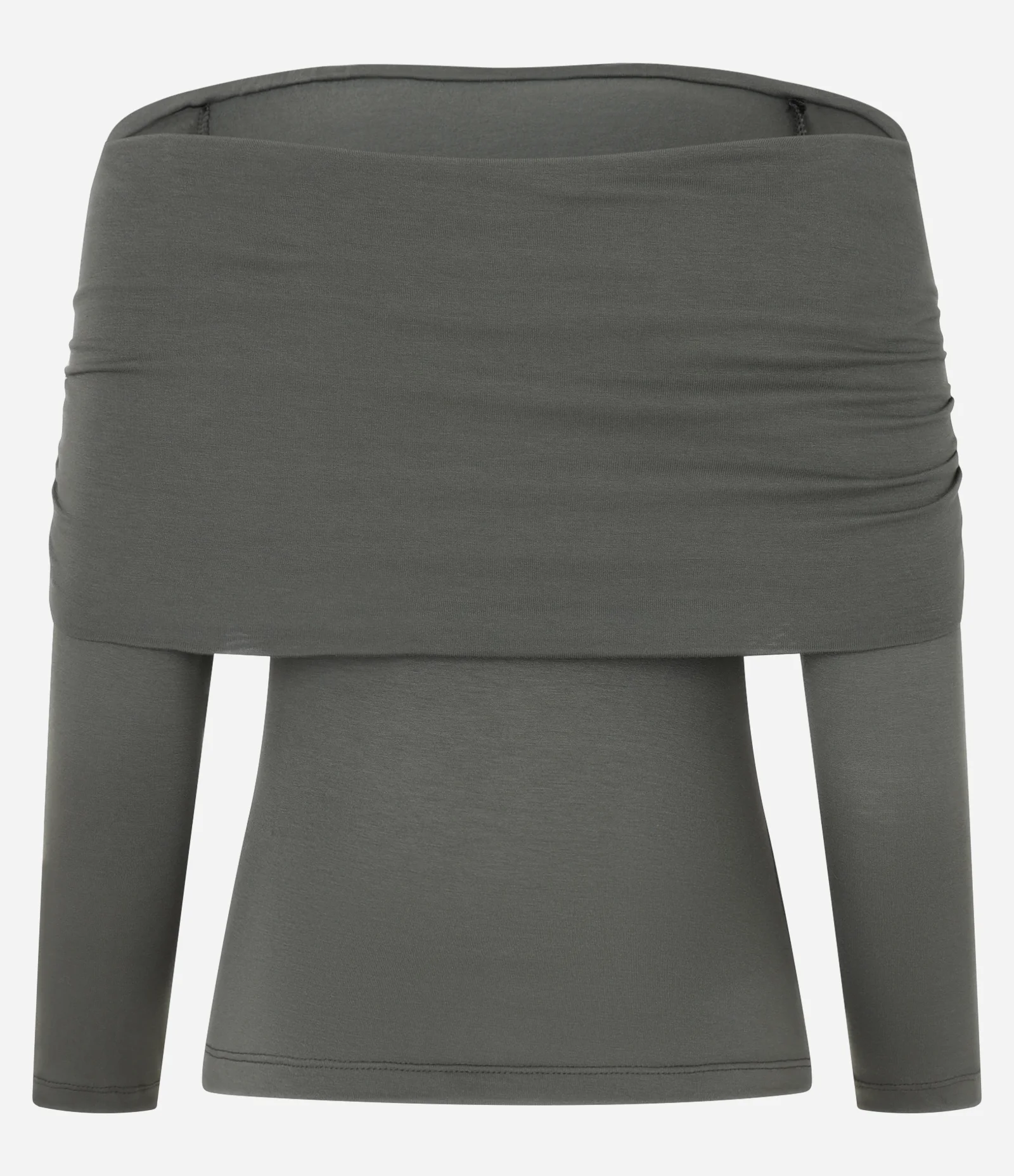 Blusa Ombro a Ombro em Viscose Cinza 2