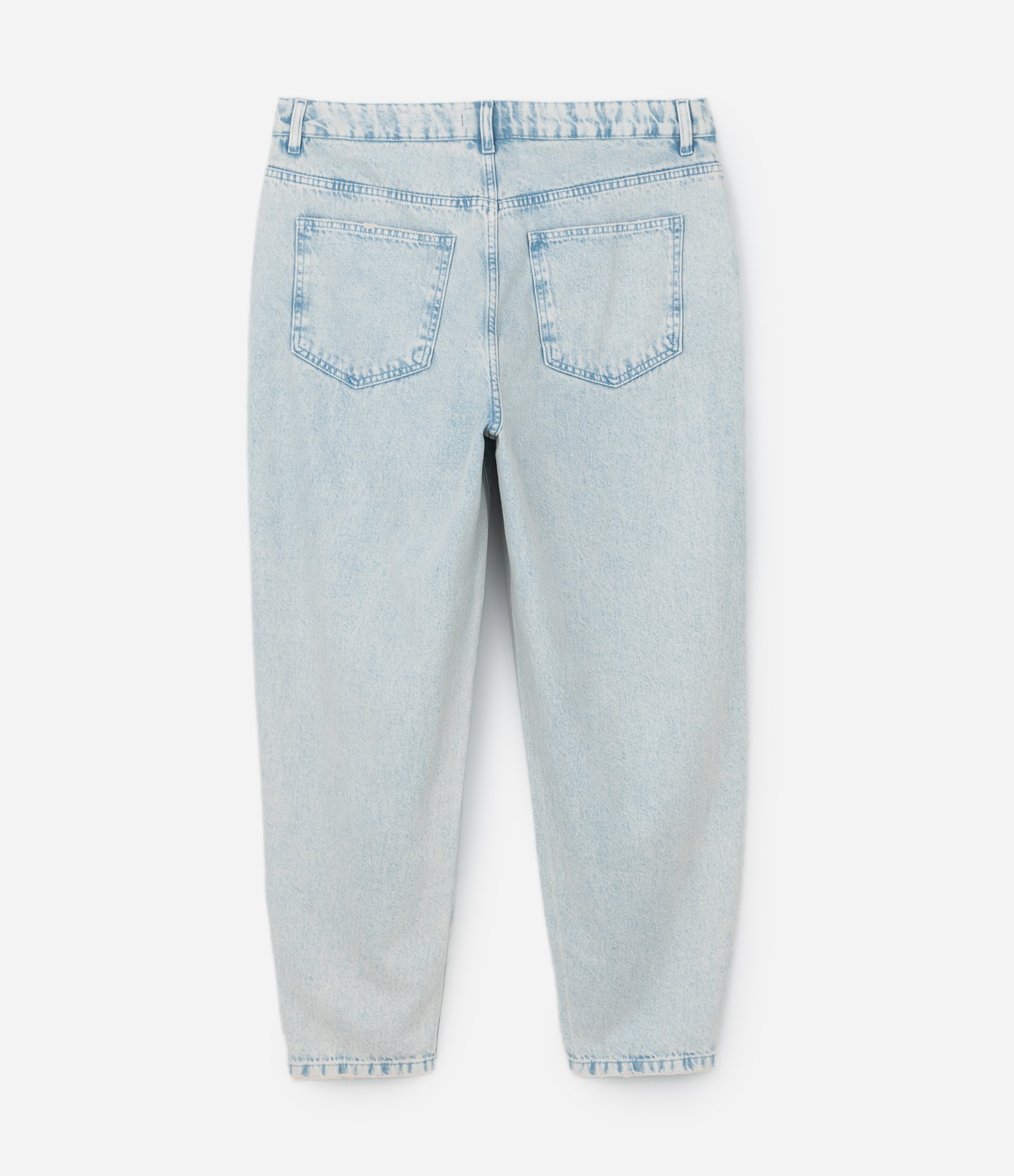 Calça Mom em Jeans Delavê com Puídos Curve & Plus Size Azul Claro 7