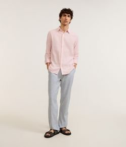 Calça Reta em Linho de Alfaiataria