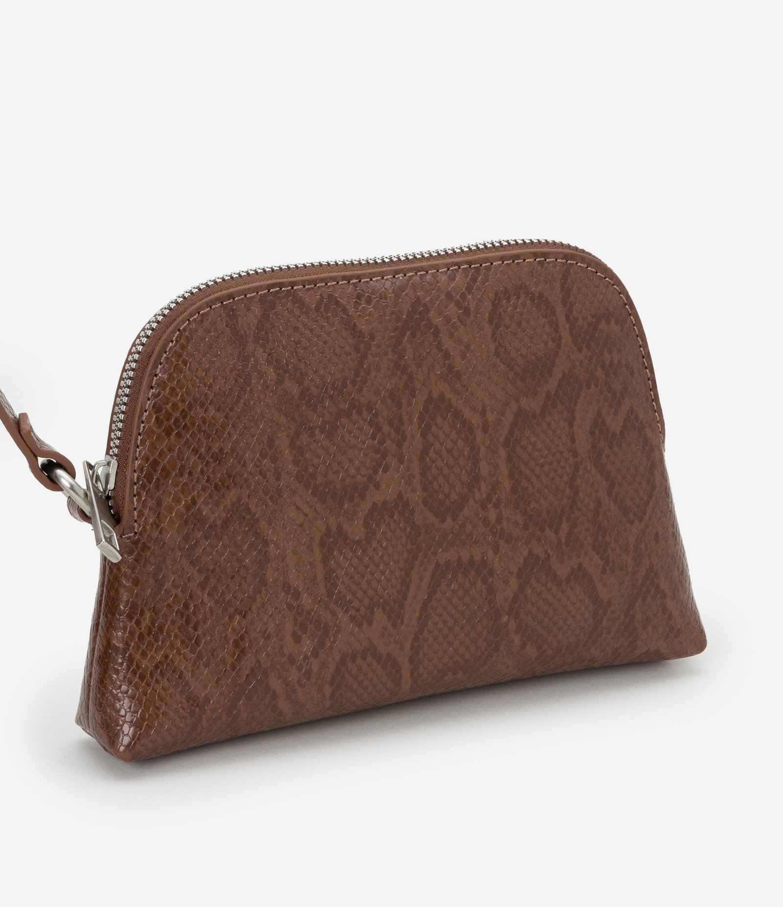 Bolsa Grande em PU com Carteirinha e Estampa Cobra Marrom 5