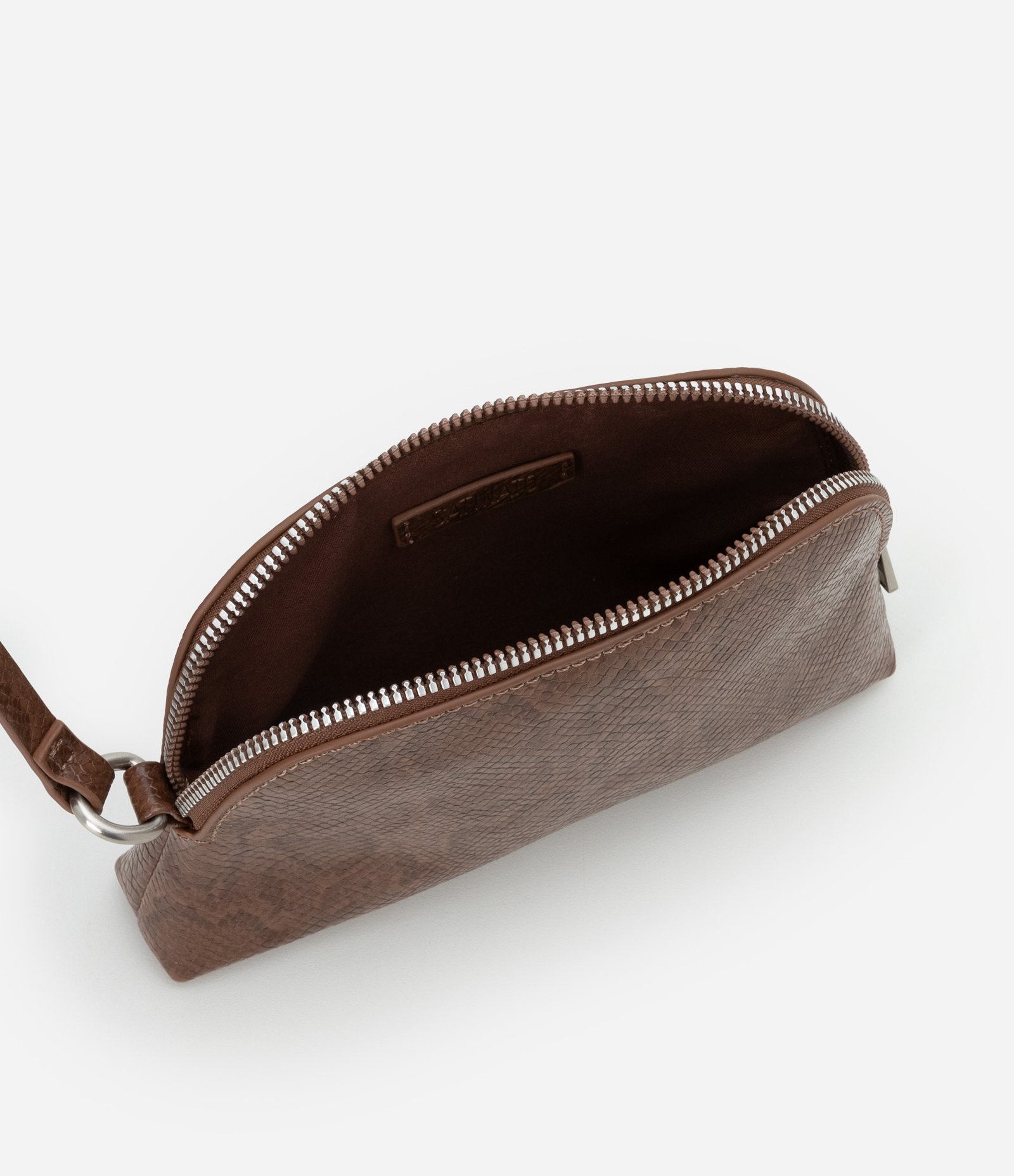 Bolsa Grande em PU com Carteirinha e Estampa Cobra Marrom 6