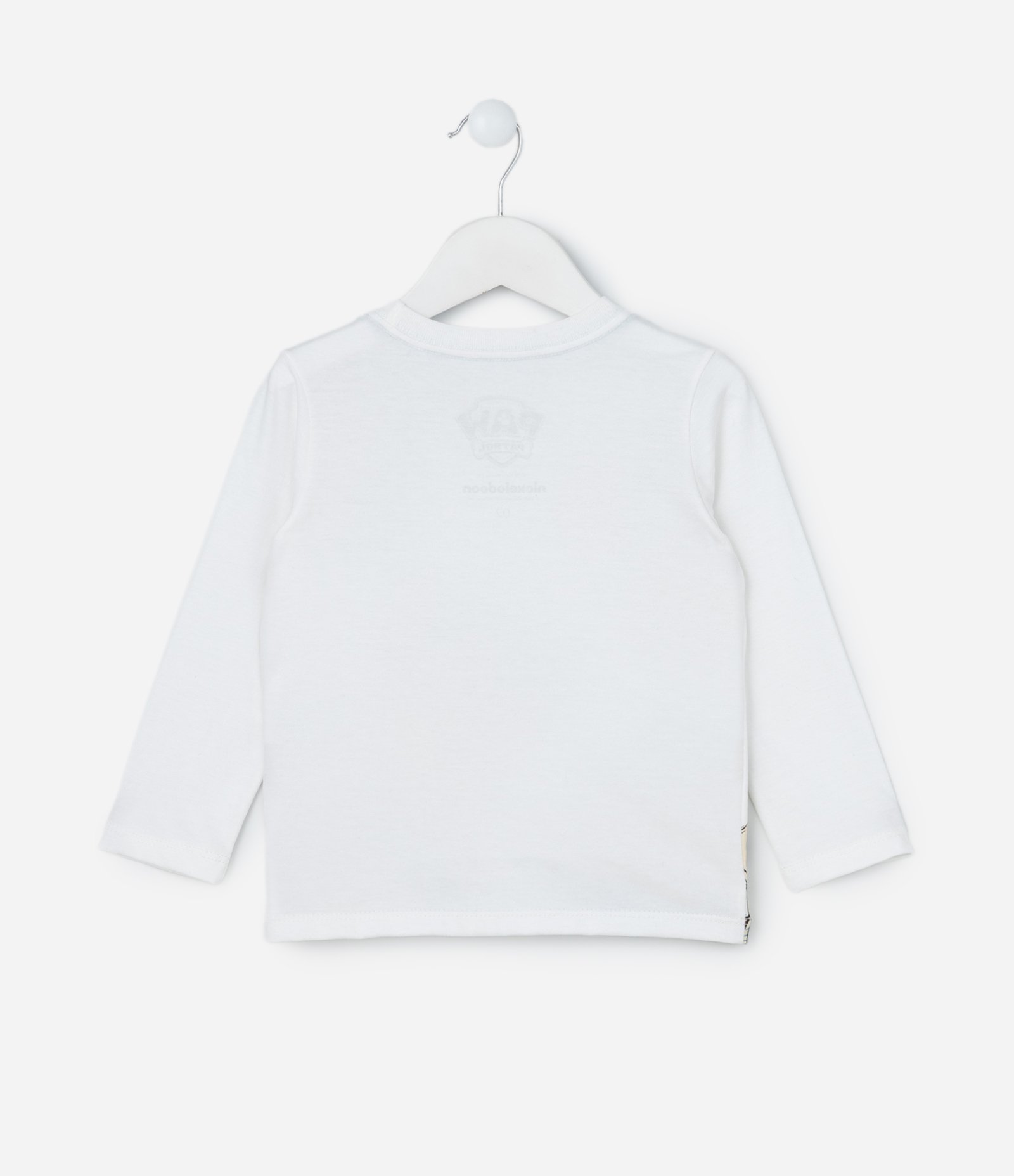 Camiseta Infantil Manga Longa com Estampa do Chase - Tam 1 a 5 anos Branco 2