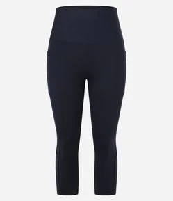 Calça Esportiva Corsário  Maxxi em Microfibra com Frisos