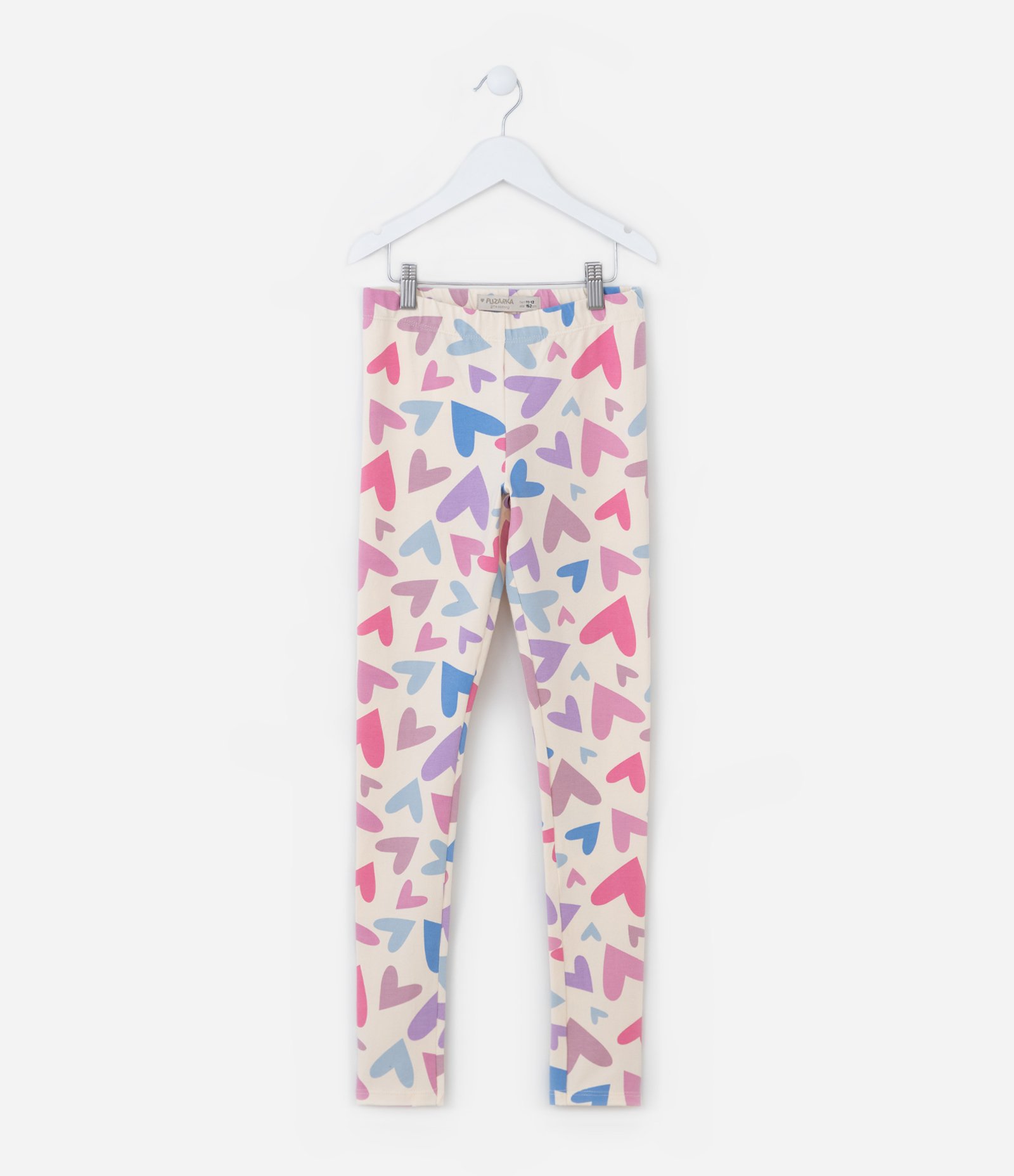 Calça Legging Infantil com Estampa de Corações - Tam 5 a 14 Anos Multicores 1