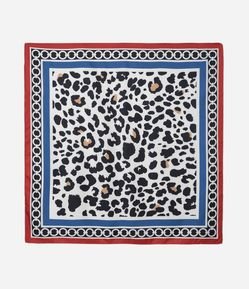 Lenço Quadrado Acetinado Estampado Animal Print Curve e Plus Size