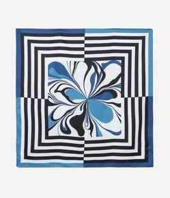 Lenço Quadrado Acetinado Estampa Abstrata Curve e Plus Size