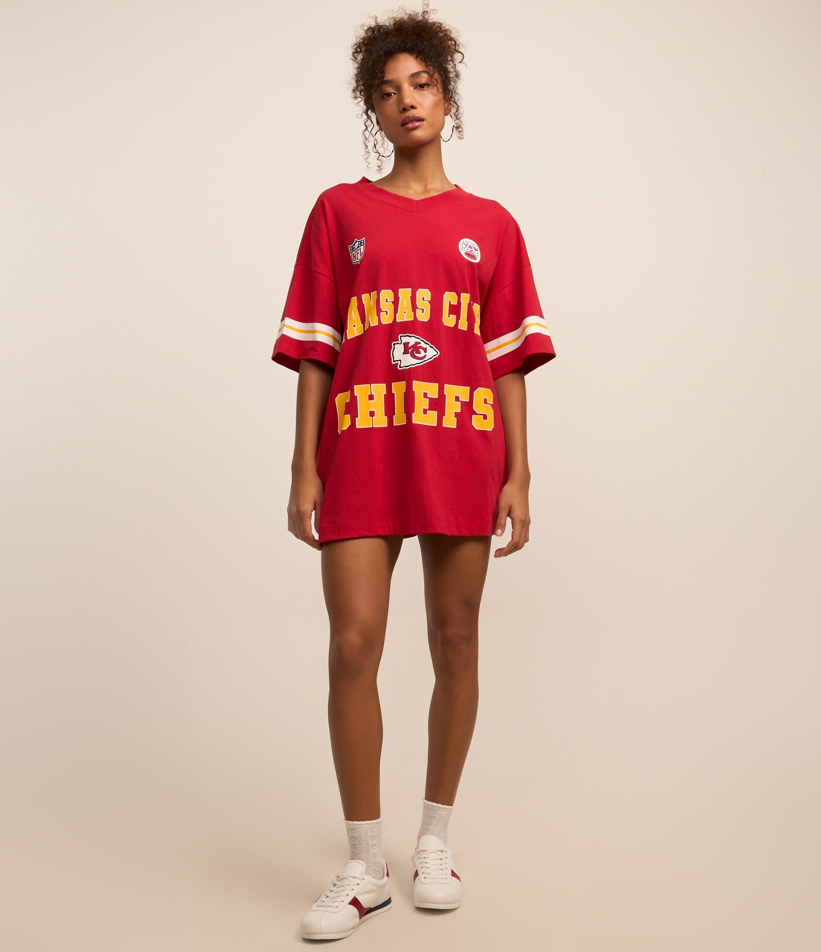 Camiseta Oversized de Futebol Americano com Estampa Kansas City Chiefs NFL Vermelho 2