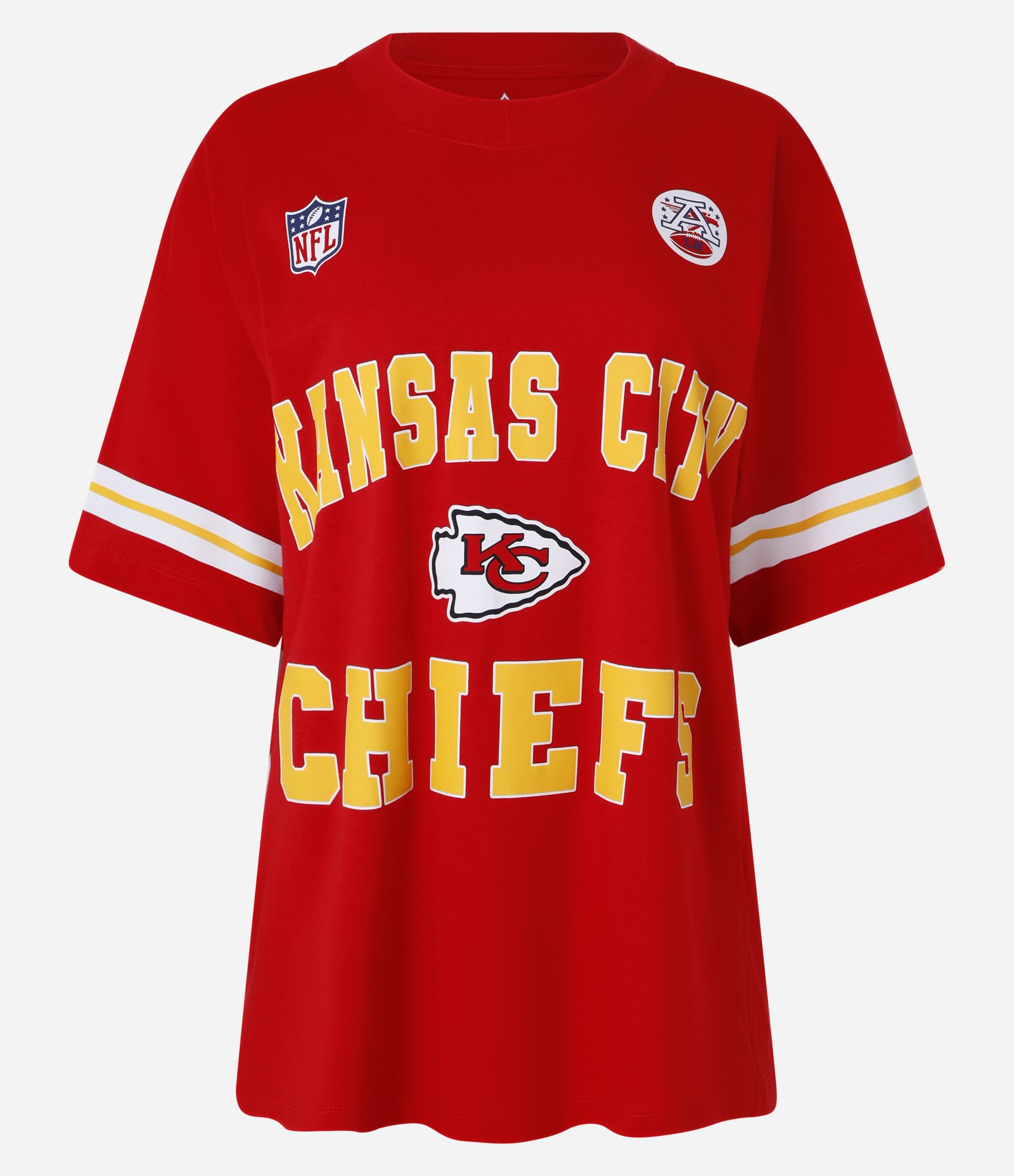 Camiseta Oversized de Futebol Americano com Estampa Kansas City Chiefs NFL Vermelho 4