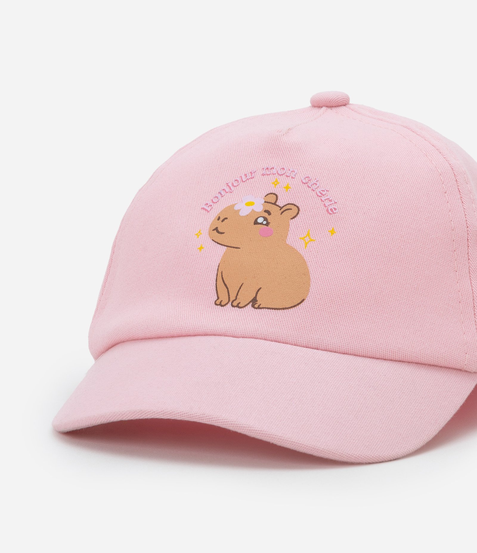 Boné Aba Curva Infantil com Estampa Capivara - Tam U Rosa 4