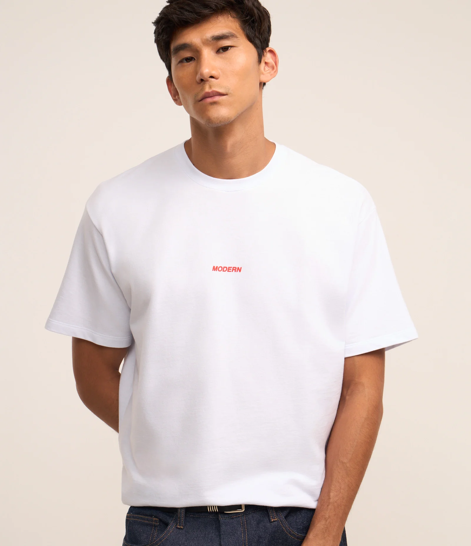 Camiseta Boxy com Estampa Photoprint em Alto Relevo Branco 1