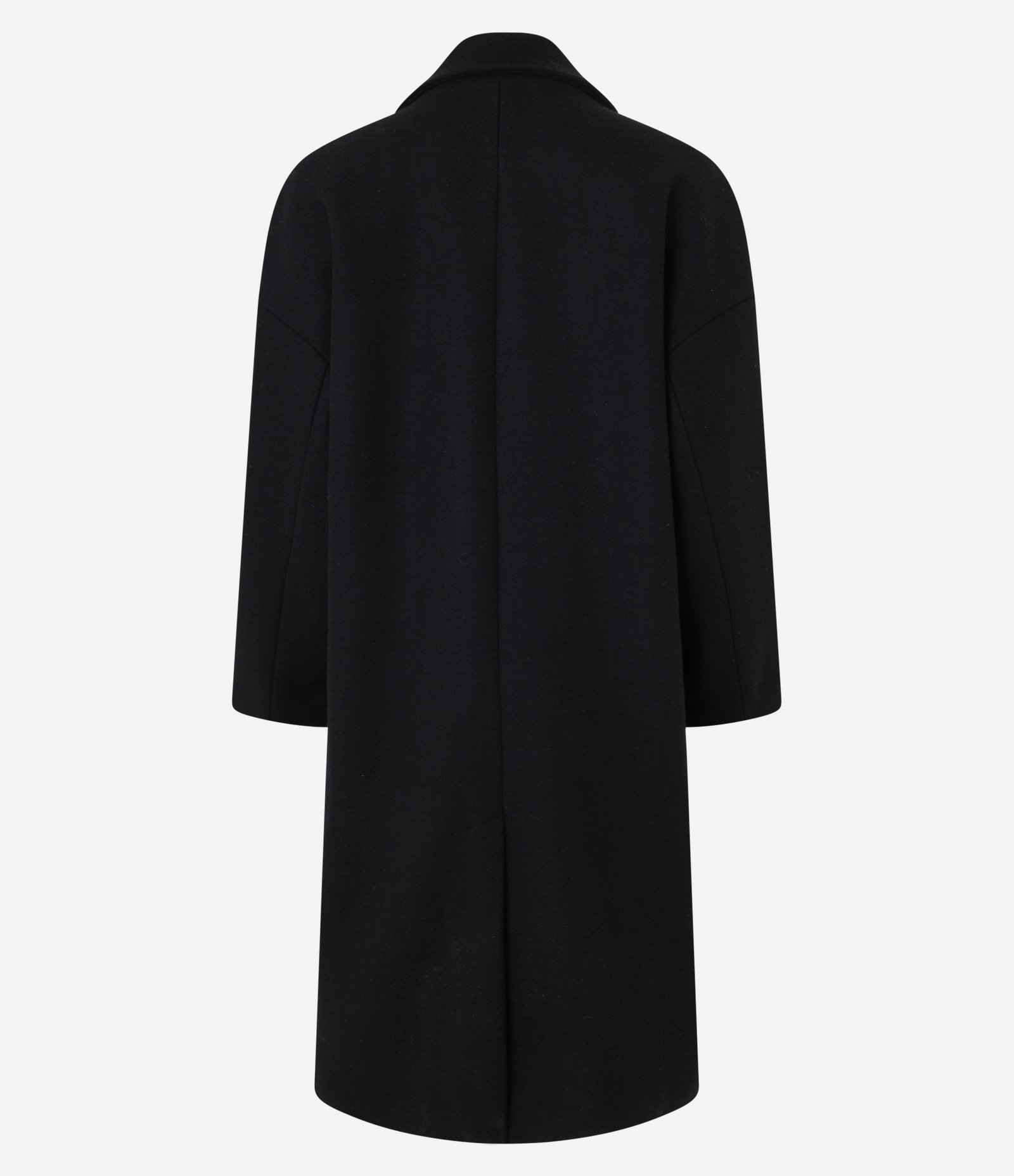 Casaco Oversized em Polivelour com Transpasse com Botões Preto 11