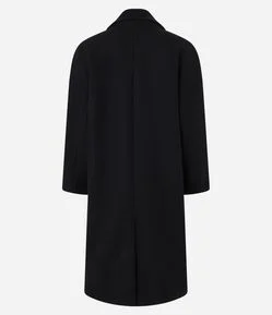 Casaco Oversized em Polivelour com Transpasse com Botões