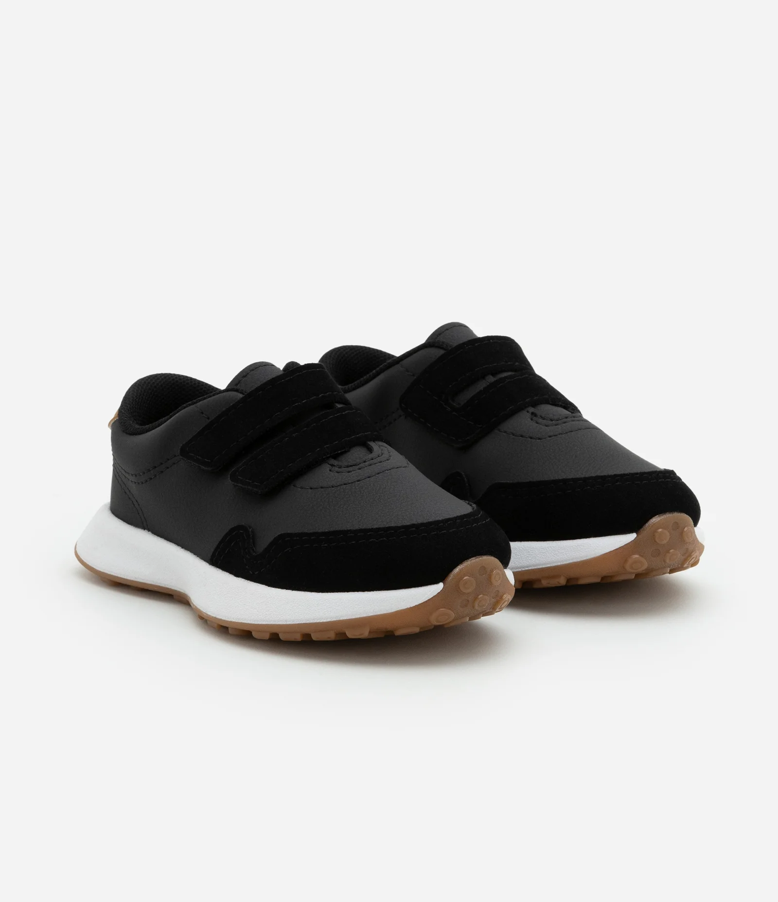 Tênis Infantil Casual com Tiras a Velcro - Tam 20 ao 26 Preto 1