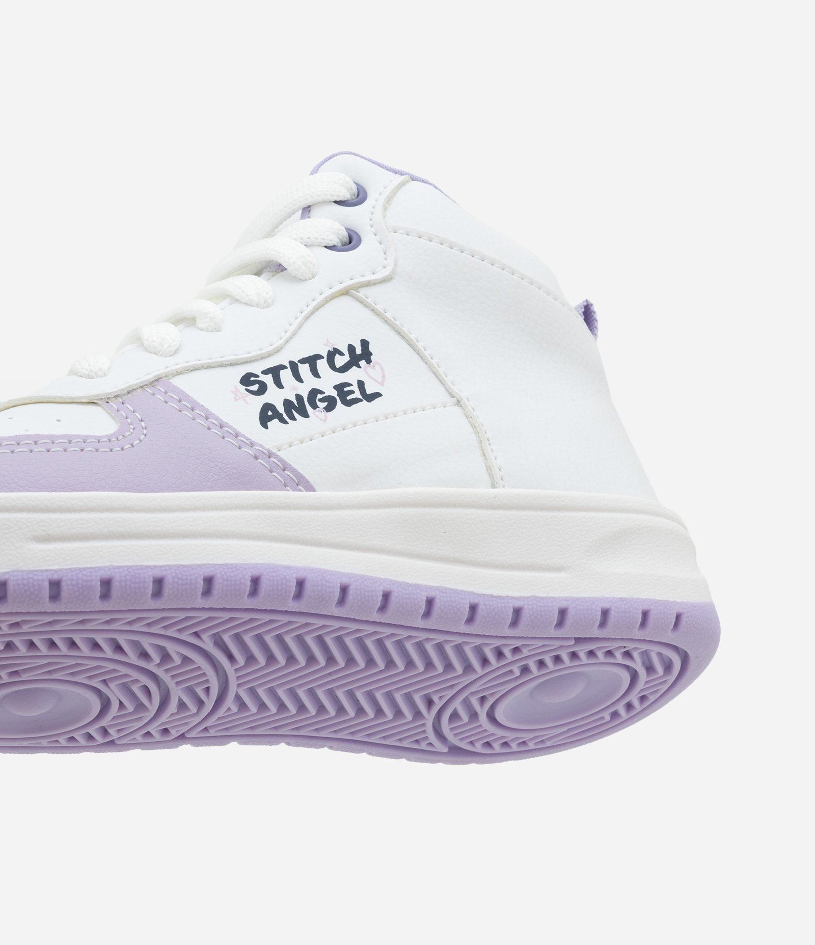 Tênis Abotinado Infantil com Estampa Stitch e Angel - Tam 28 a 35 Branco/Lilás 3