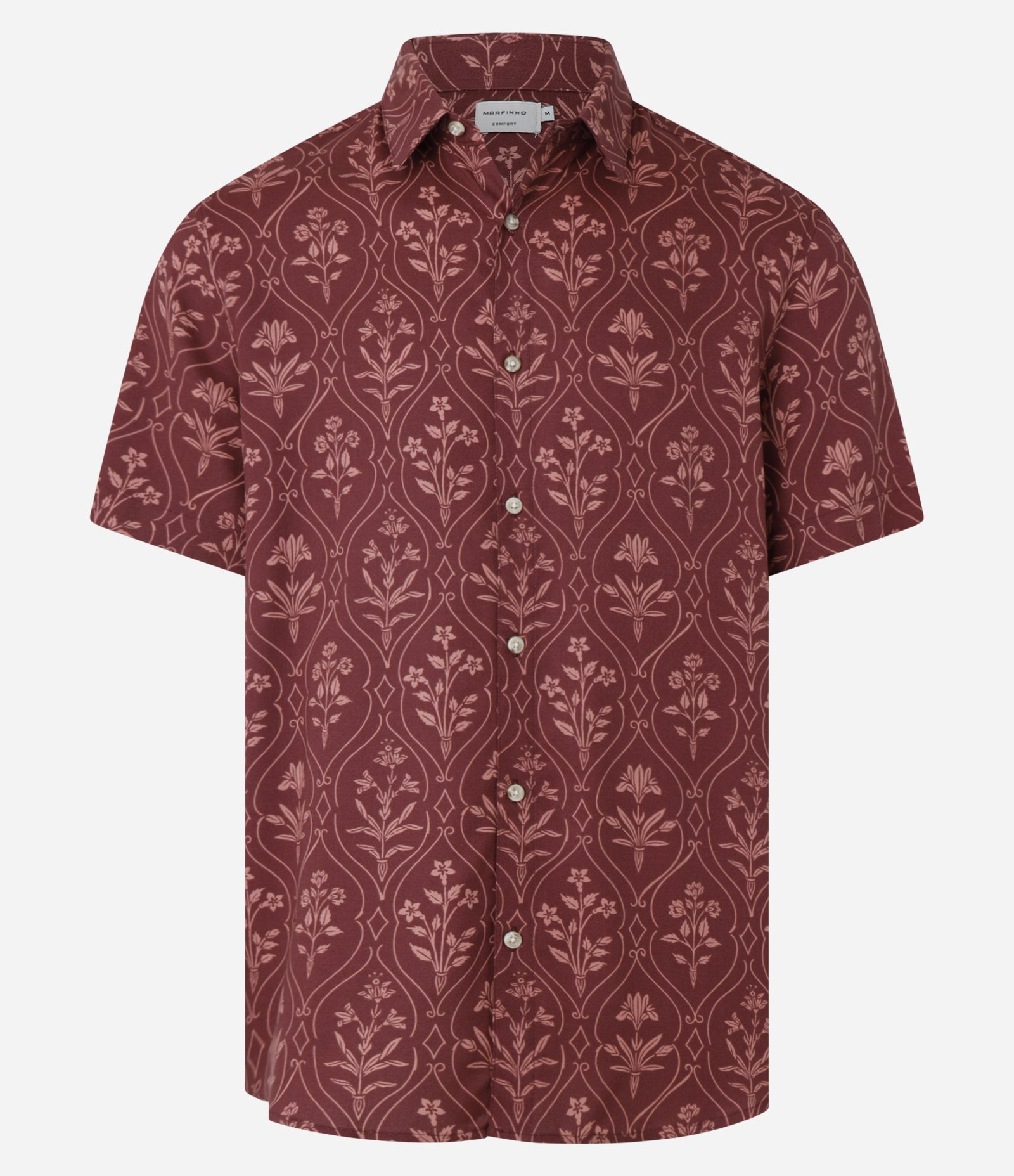 Camisa Regula em Viscose com Textura e Estampa de Lenço Vermelho 5