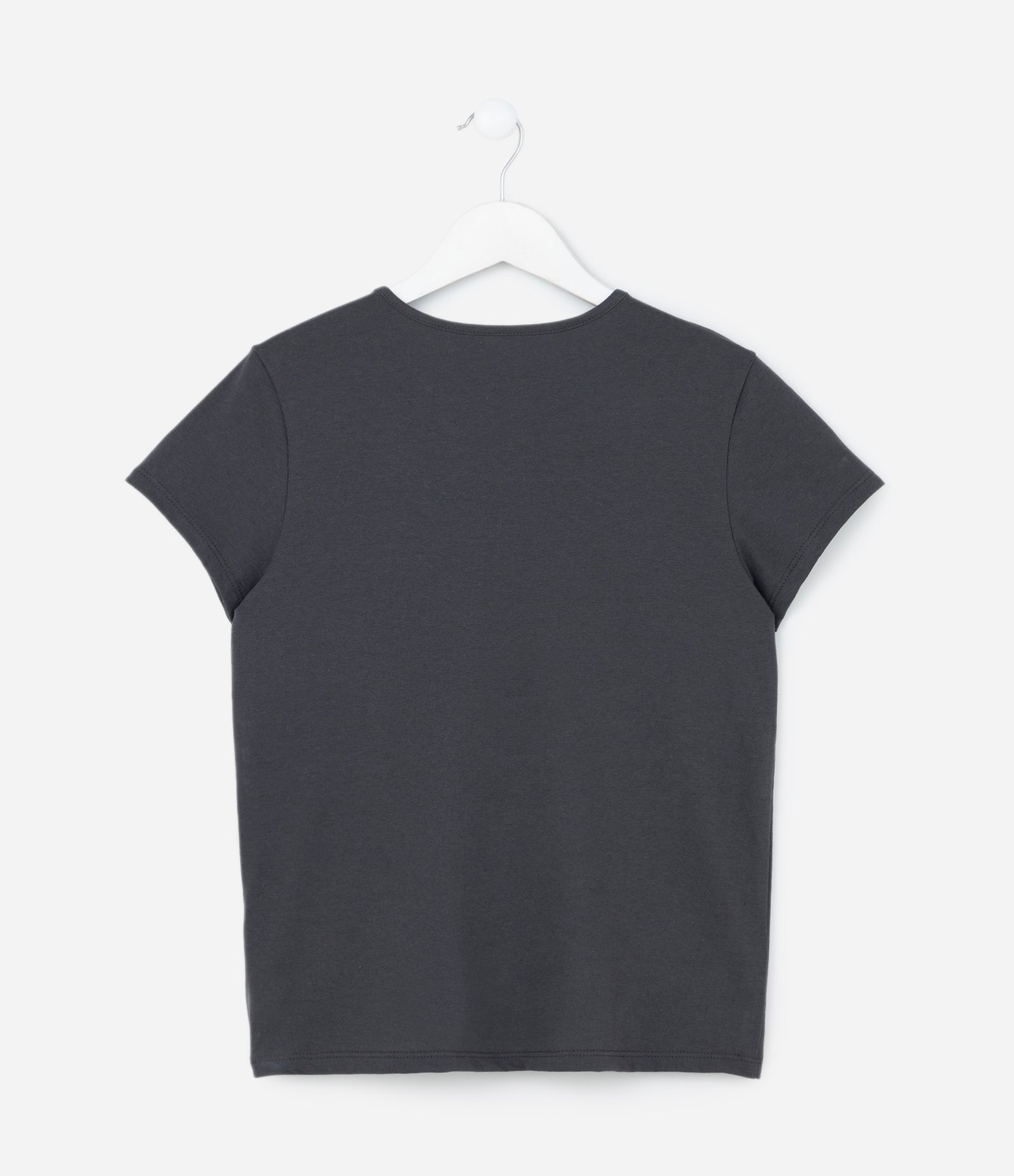 Camiseta Infantil com Estampa Gatinho de Óculos - Tam 5 a 14 Anos Cinza 2