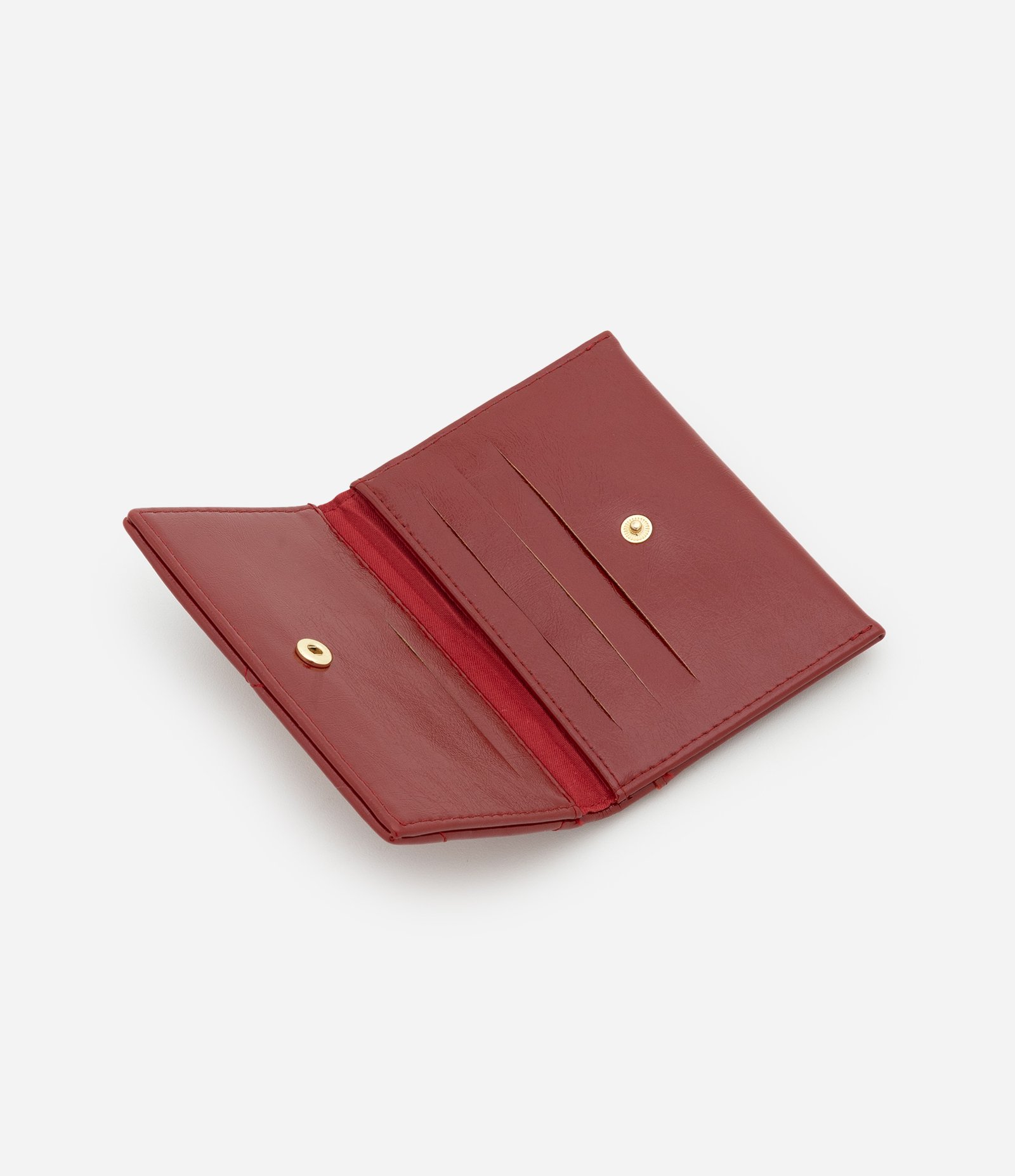 Carteira Envelope Pequena em PU com Textura Matelassê e Coração Vermelho 5