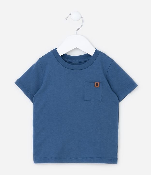 Camiseta Básica Infantil com Bolsinho - Tam 0 a 18 meses