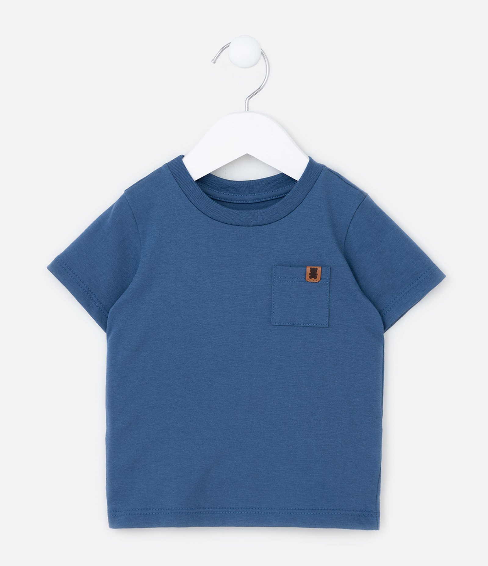 Camiseta Básica Infantil com Bolsinho - Tam 0 a 18 meses Azul 1
