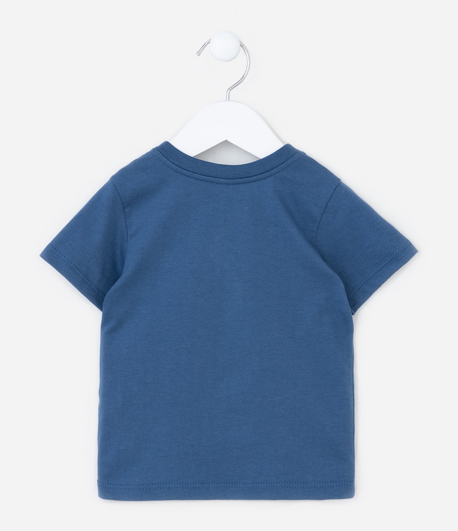 Camiseta Básica Infantil com Bolsinho - Tam 0 a 18 meses Azul 2