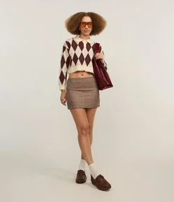 Saia Curta em Alfaiataria com Textura